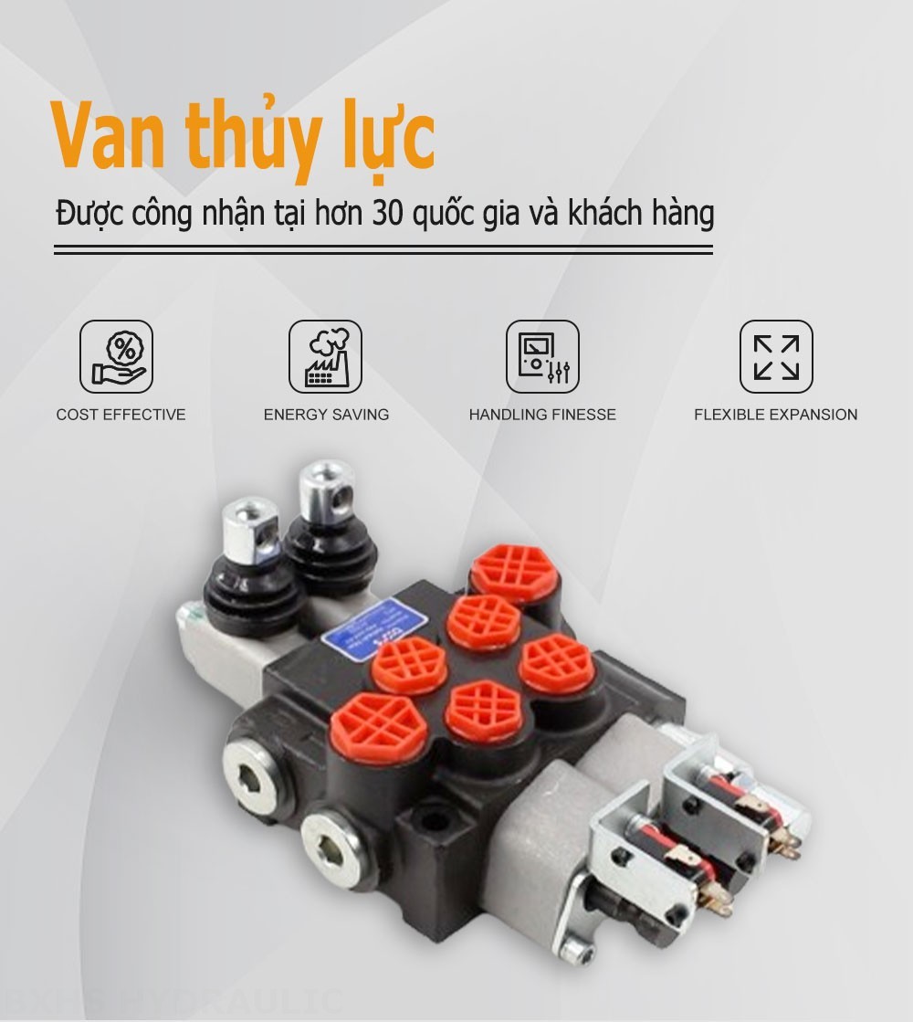 P40 Micro Switch Điều khiển thủ công Xy lanh 2 Van định hướng khối liền